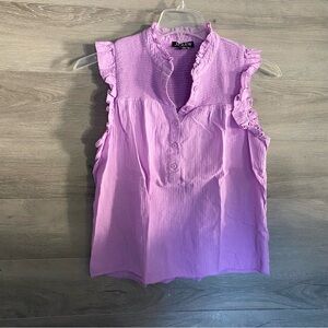 J. Crew Purple/Lilac Ruffle Blouse size small